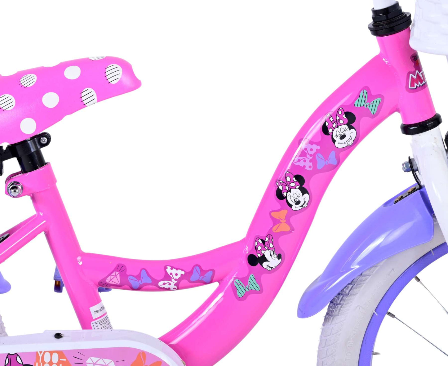 Disney Minnie Barncykel Två Handbromsar 12 tum, Rosa - Lilla Cykelbutiken