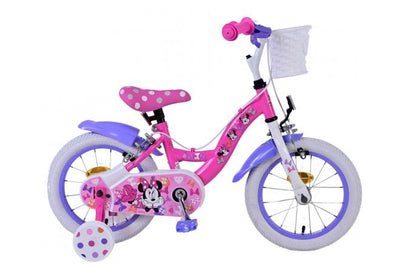 Disney Minnie Barncykel Två Handbromsar 14 tum, Rosa - Lilla Cykelbutiken