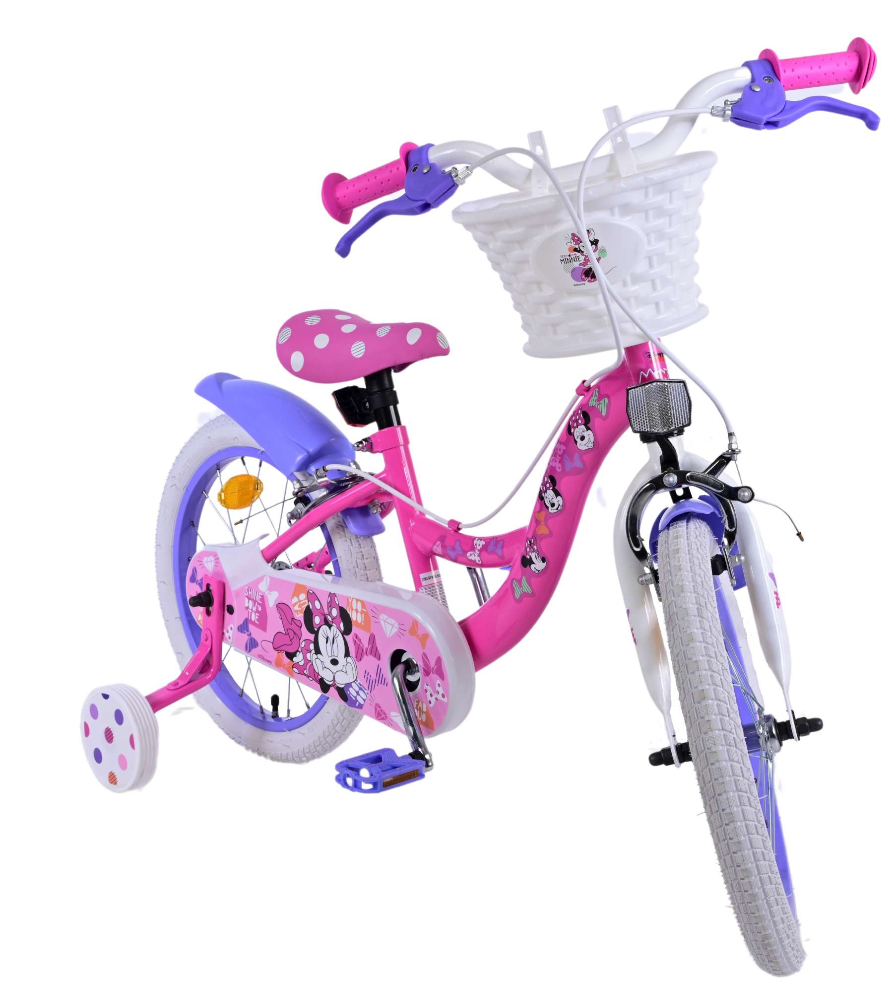 Disney Minnie Barncykel Två Handbromsar 16 tum, Rosa - Lilla Cykelbutiken