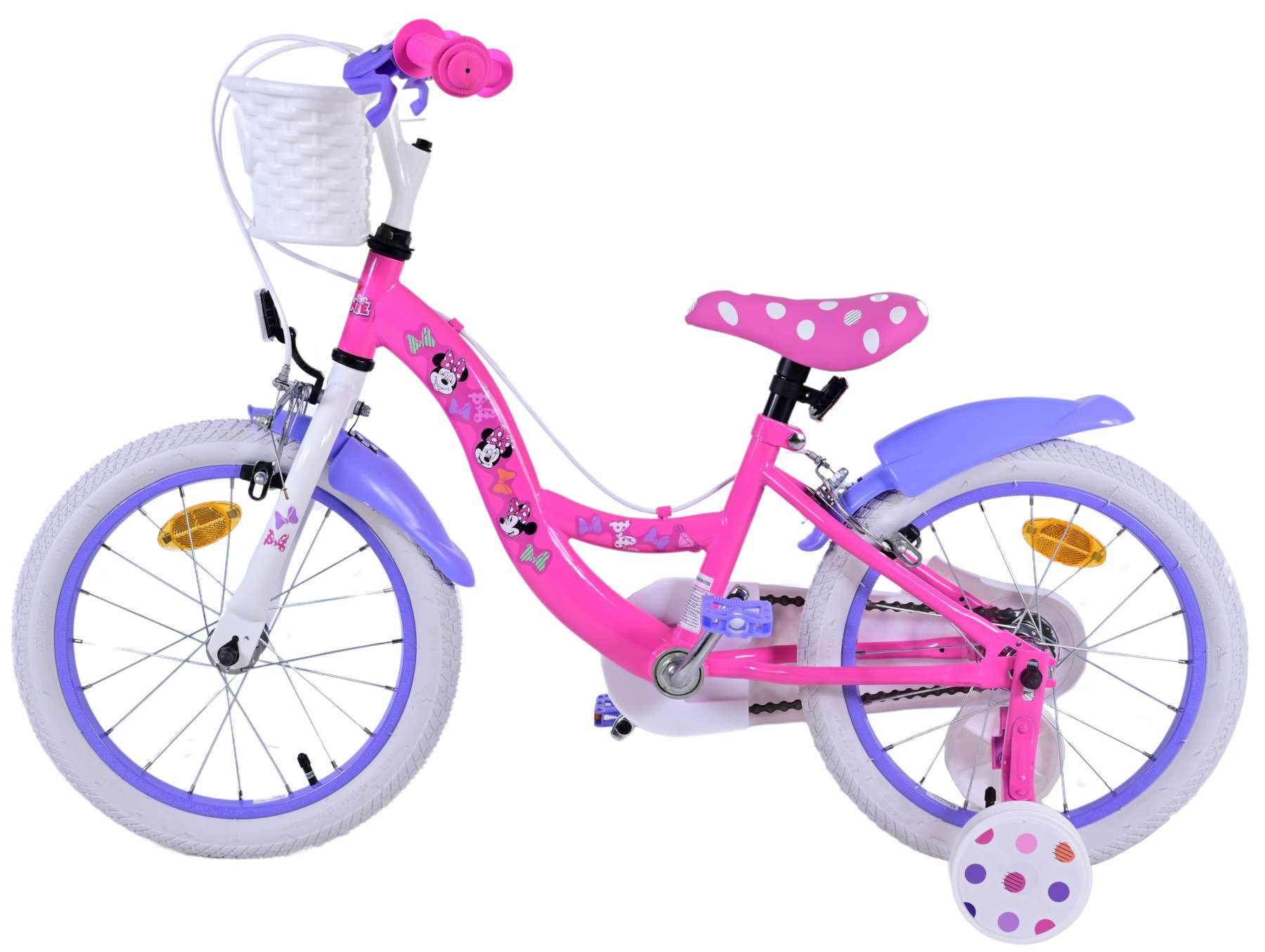 Disney Minnie Barncykel Två Handbromsar 16 tum, Rosa - Lilla Cykelbutiken