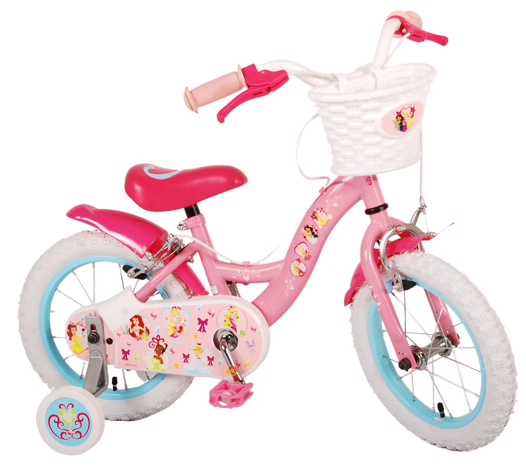 Disney Princess Barncykel Två Handbromsar 14 tum, Rosa - Lilla Cykelbutiken