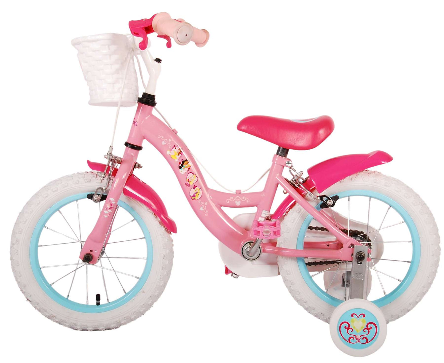 Disney Princess Barncykel Två Handbromsar 14 tum, Rosa - Lilla Cykelbutiken