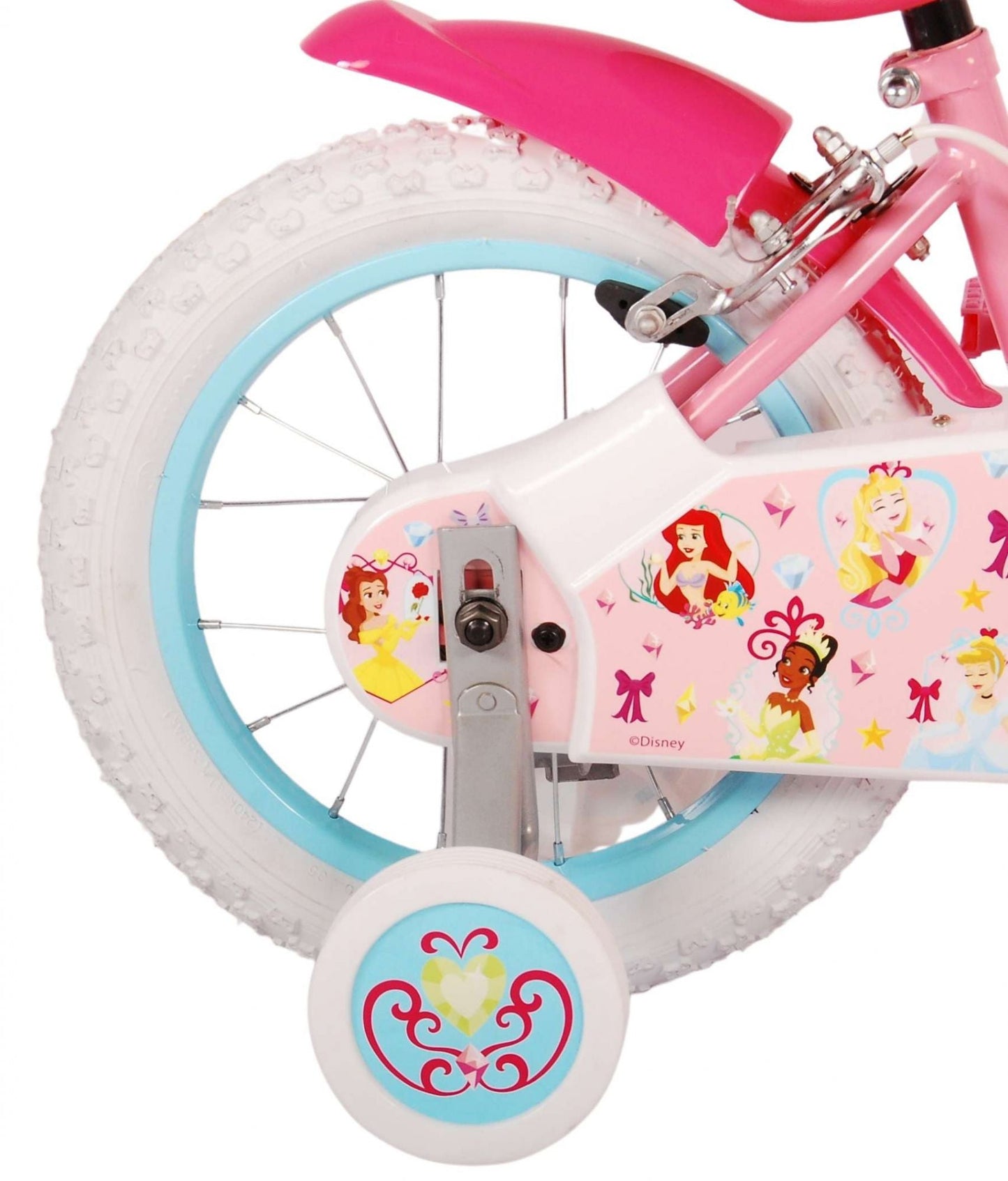 Disney Princess Barncykel Två Handbromsar 14 tum, Rosa - Lilla Cykelbutiken