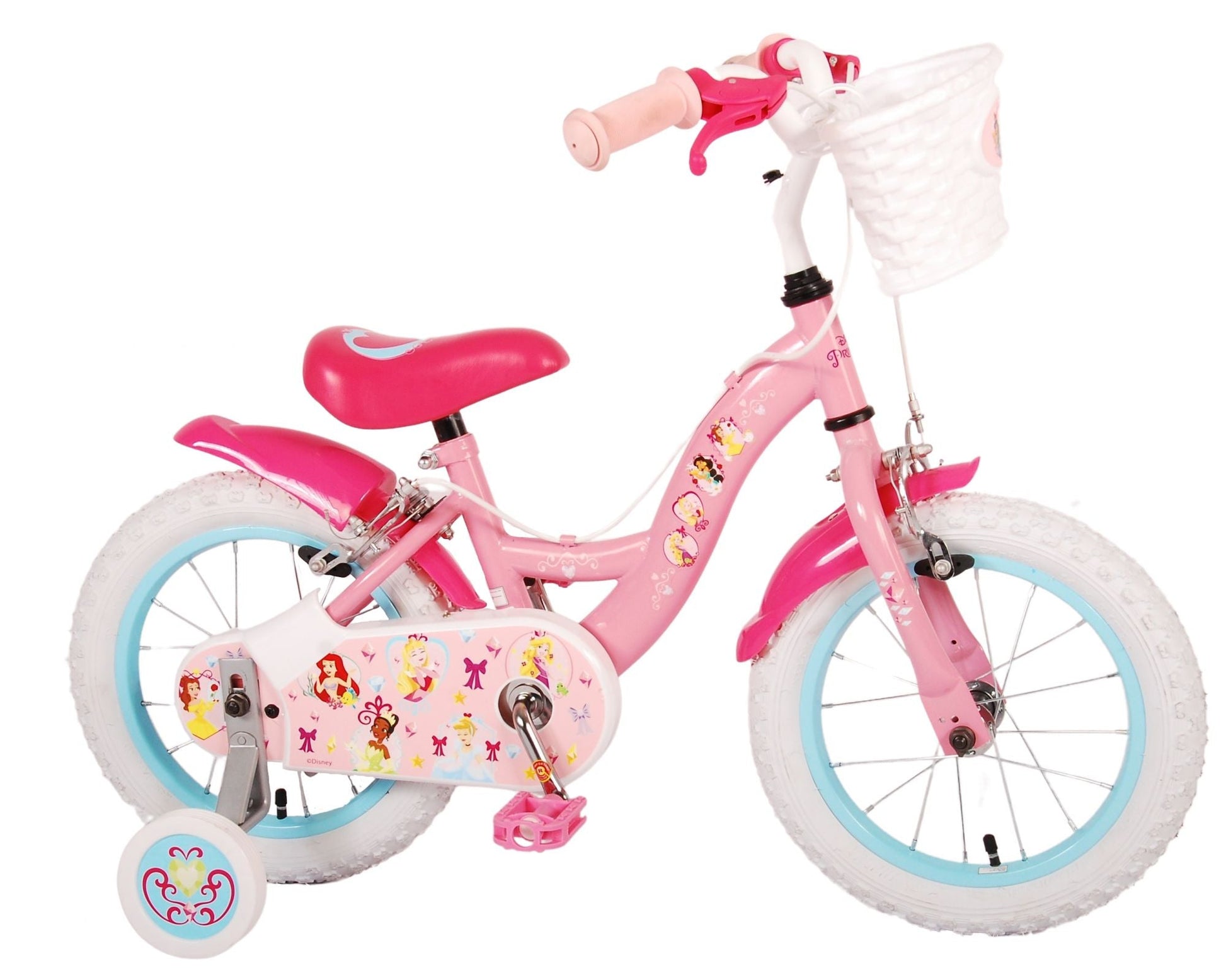 Disney Princess Barncykel Två Handbromsar 14 tum, Rosa - Lilla Cykelbutiken
