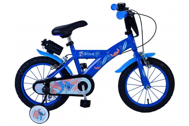 Disney Stitch Barncykel Två Handbromsar 14 tum, Blå - Lilla Cykelbutiken
