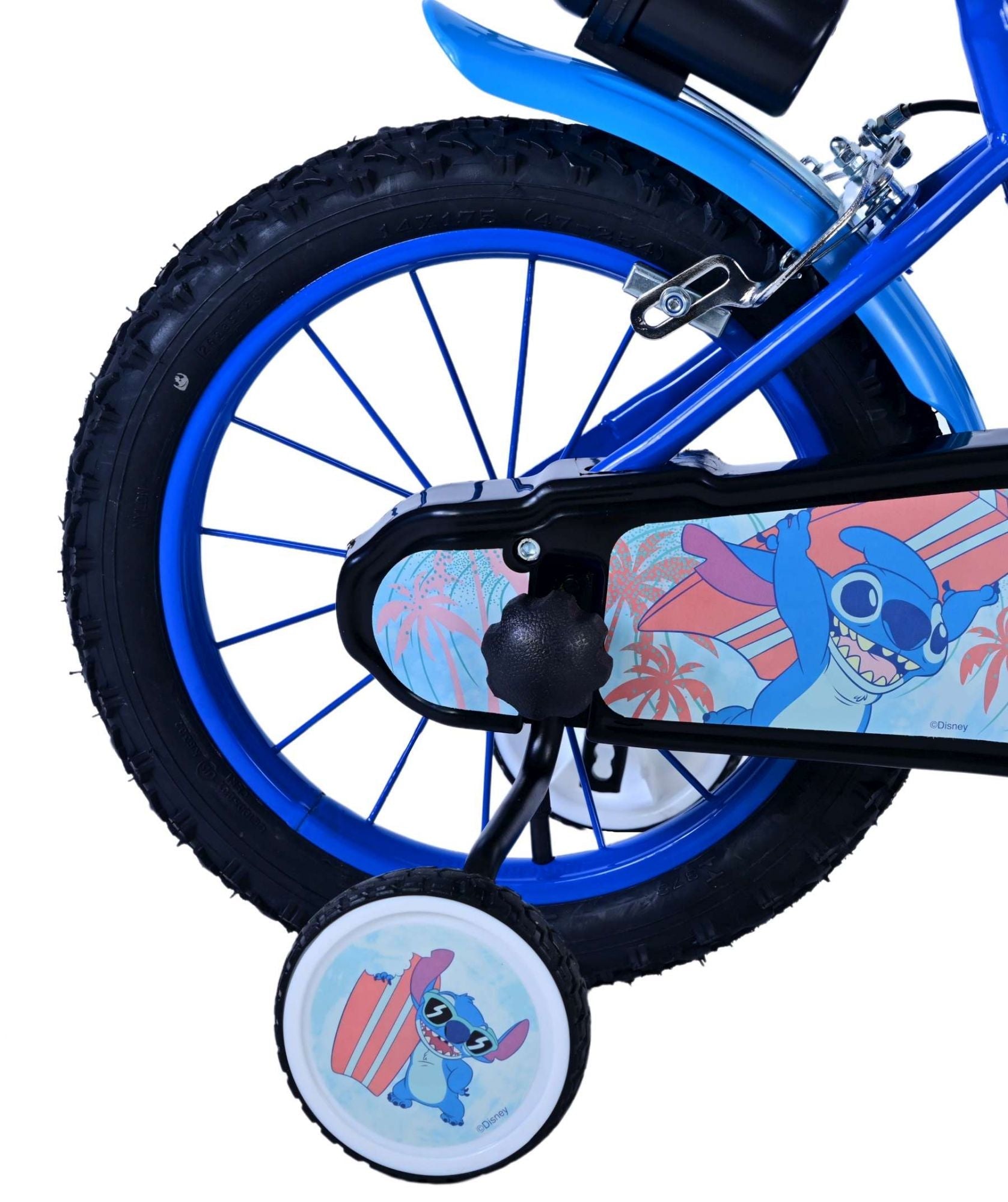 Disney Stitch Barncykel Två Handbromsar 14 tum, Blå - Lilla Cykelbutiken