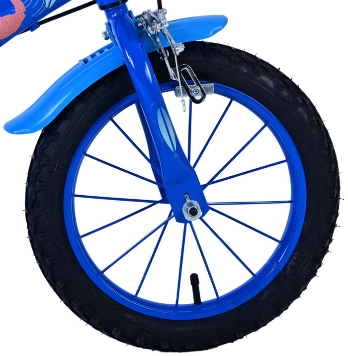 Disney Stitch Barncykel Två Handbromsar 14 tum, Blå - Lilla Cykelbutiken