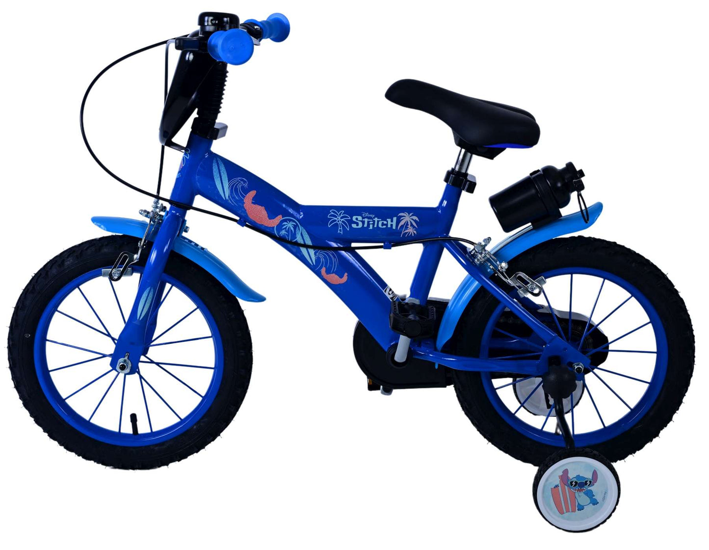 Disney Stitch Barncykel Två Handbromsar 14 tum, Blå - Lilla Cykelbutiken