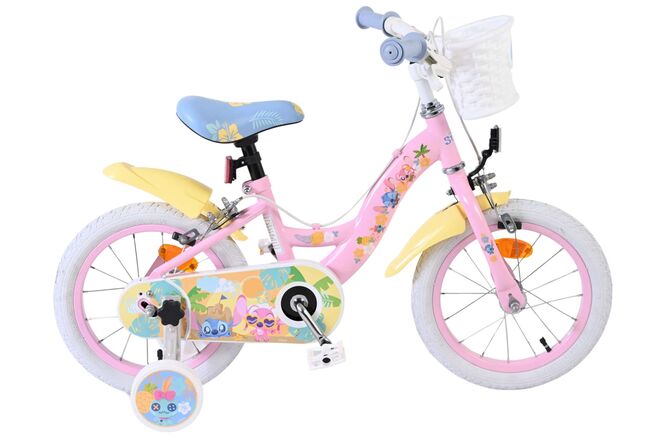 Stitch Disney Stitch Barncykel 14 tum, dubbla handbromsar, Rosa - För barn 5-5 år