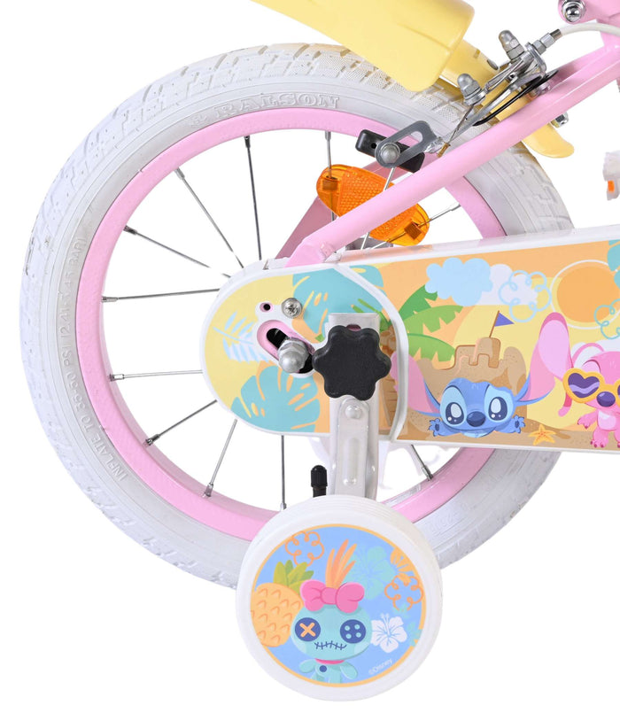Stitch Disney Stitch Barncykel 14 tum, dubbla handbromsar, Rosa - För barn 5-5 år