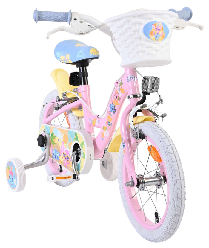 Stitch Disney Stitch Barncykel 14 tum, dubbla handbromsar, Rosa - För barn 5-5 år