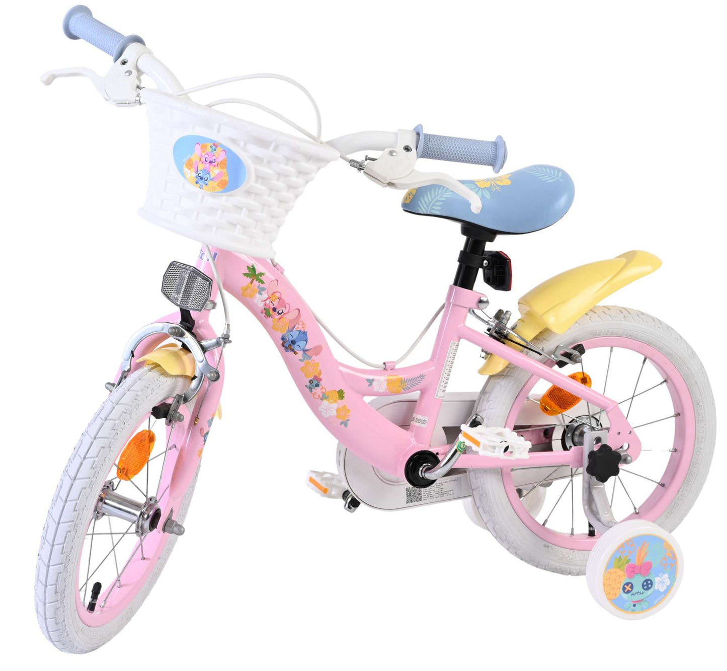 Stitch Disney Stitch Barncykel 14 tum, dubbla handbromsar, Rosa - För barn 5-5 år