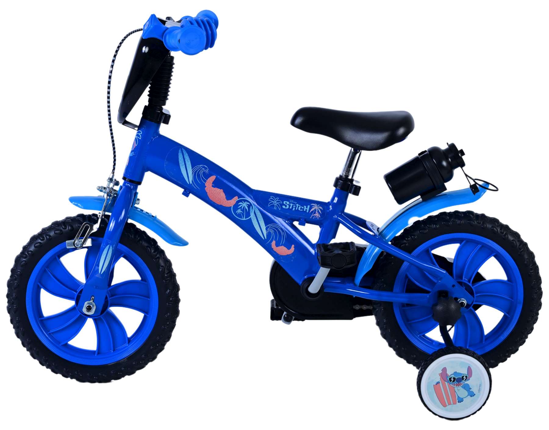 Disney Stitch Barncykel 12 tum, Blå - Lilla Cykelbutiken