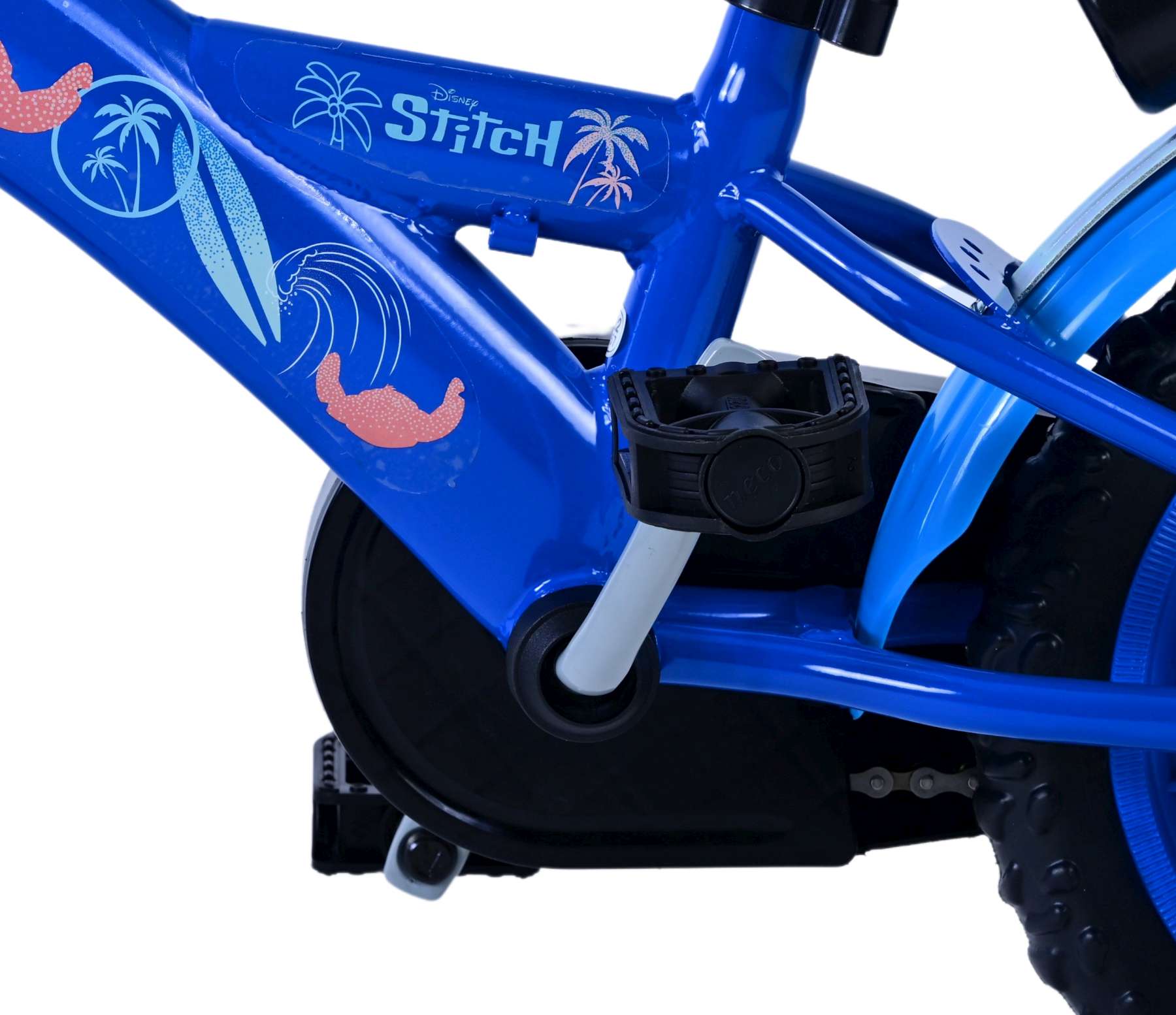 Disney Stitch Barncykel 12 tum, Blå - Lilla Cykelbutiken
