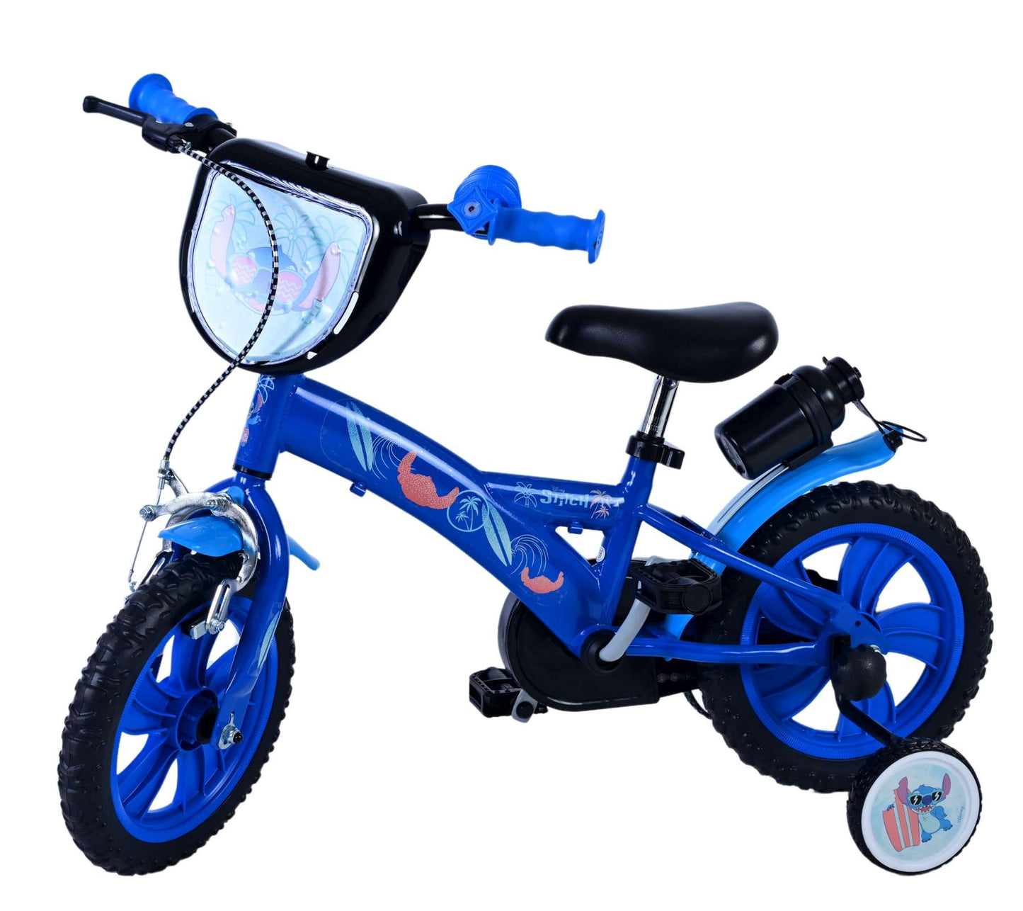 Disney Stitch Barncykel 12 tum, Blå - Lilla Cykelbutiken