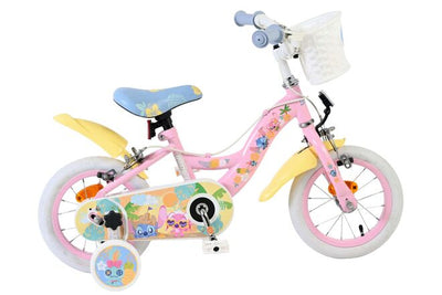 Stitch Disney Stitch Barncykel 12 tum, dubbla handbromsar, Rosa - För barn 3-4 år