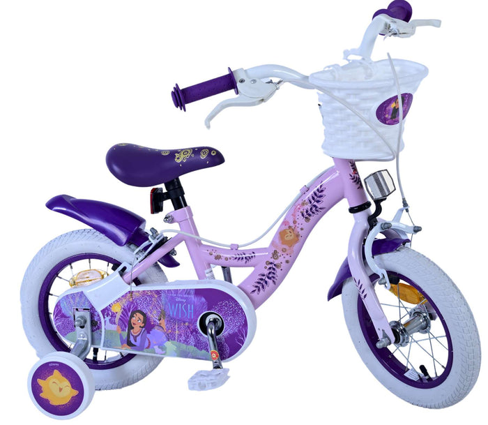 Disney Wish Barncykel Två Handbromsar 12 tum, Lila - Lilla Cykelbutiken