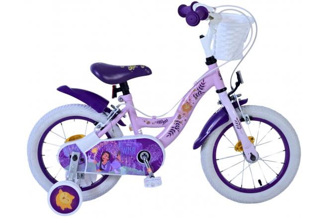 Disney Wish Barncykel Två Handbromsar 14 tum, Lila - Lilla Cykelbutiken