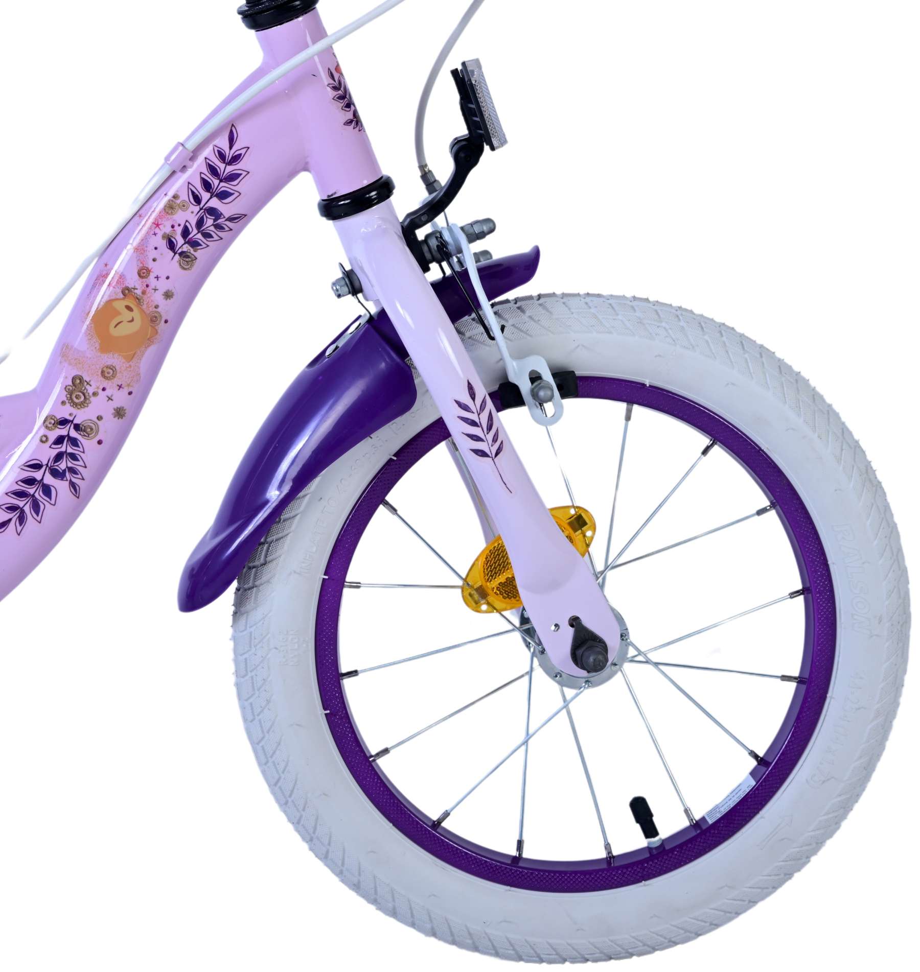 Disney Wish Barncykel Två Handbromsar 14 tum, Lila - Lilla Cykelbutiken