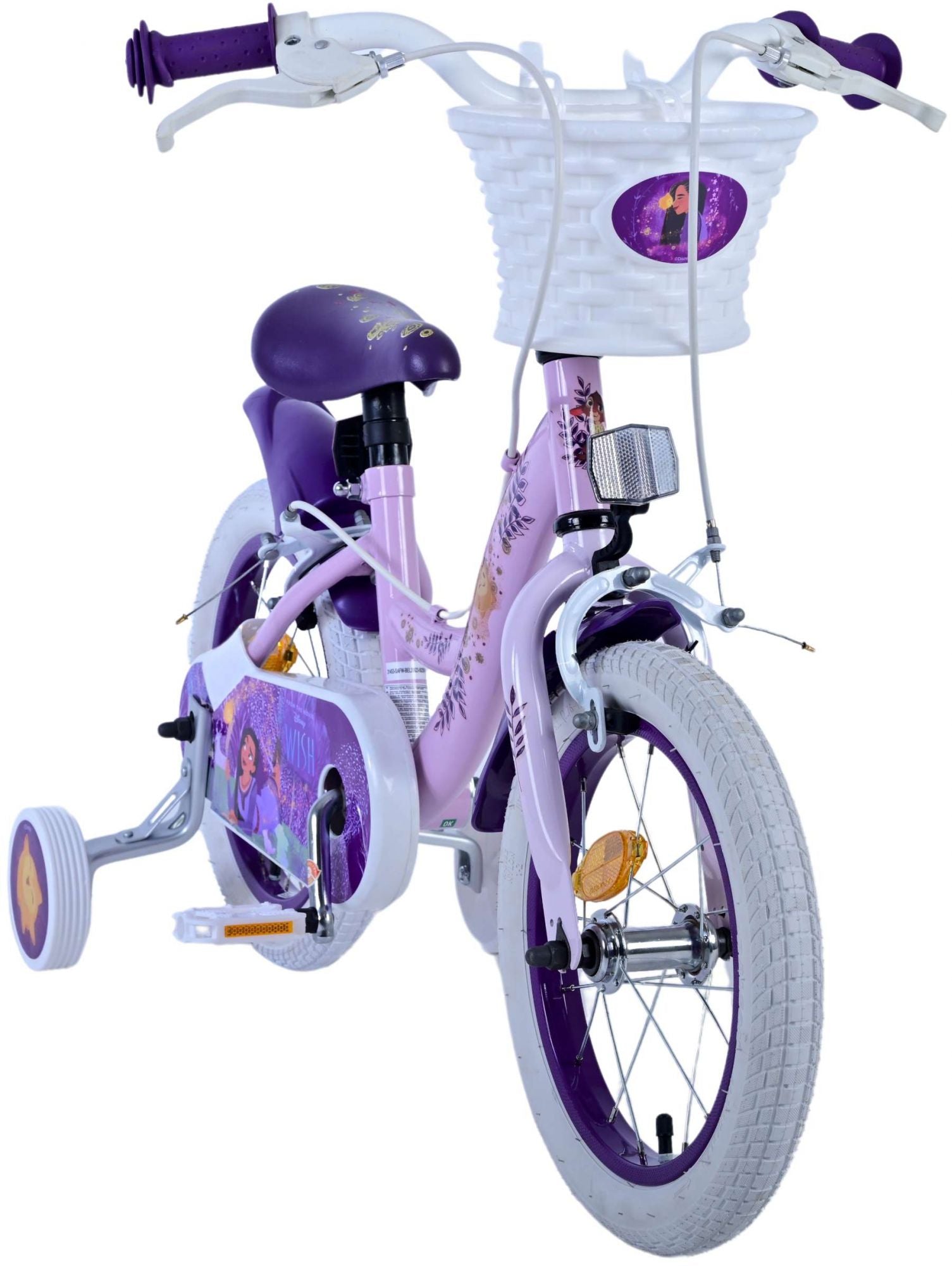 Disney Wish Barncykel Två Handbromsar 14 tum, Lila - Lilla Cykelbutiken