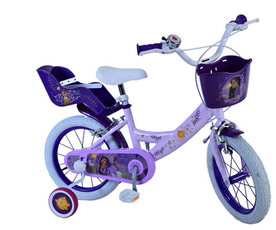 Disney Wish Barncykel Två Handbromsar 14 tum, Lila - Lilla Cykelbutiken