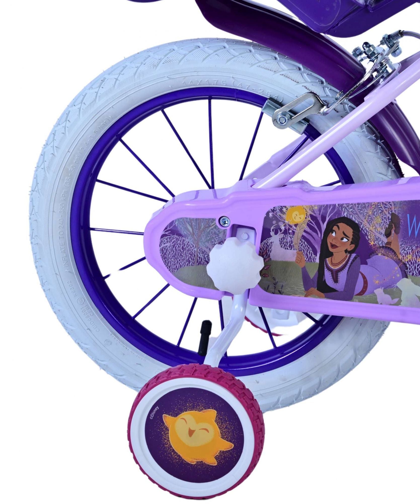 Disney Wish Barncykel Två Handbromsar 14 tum, Lila - Lilla Cykelbutiken