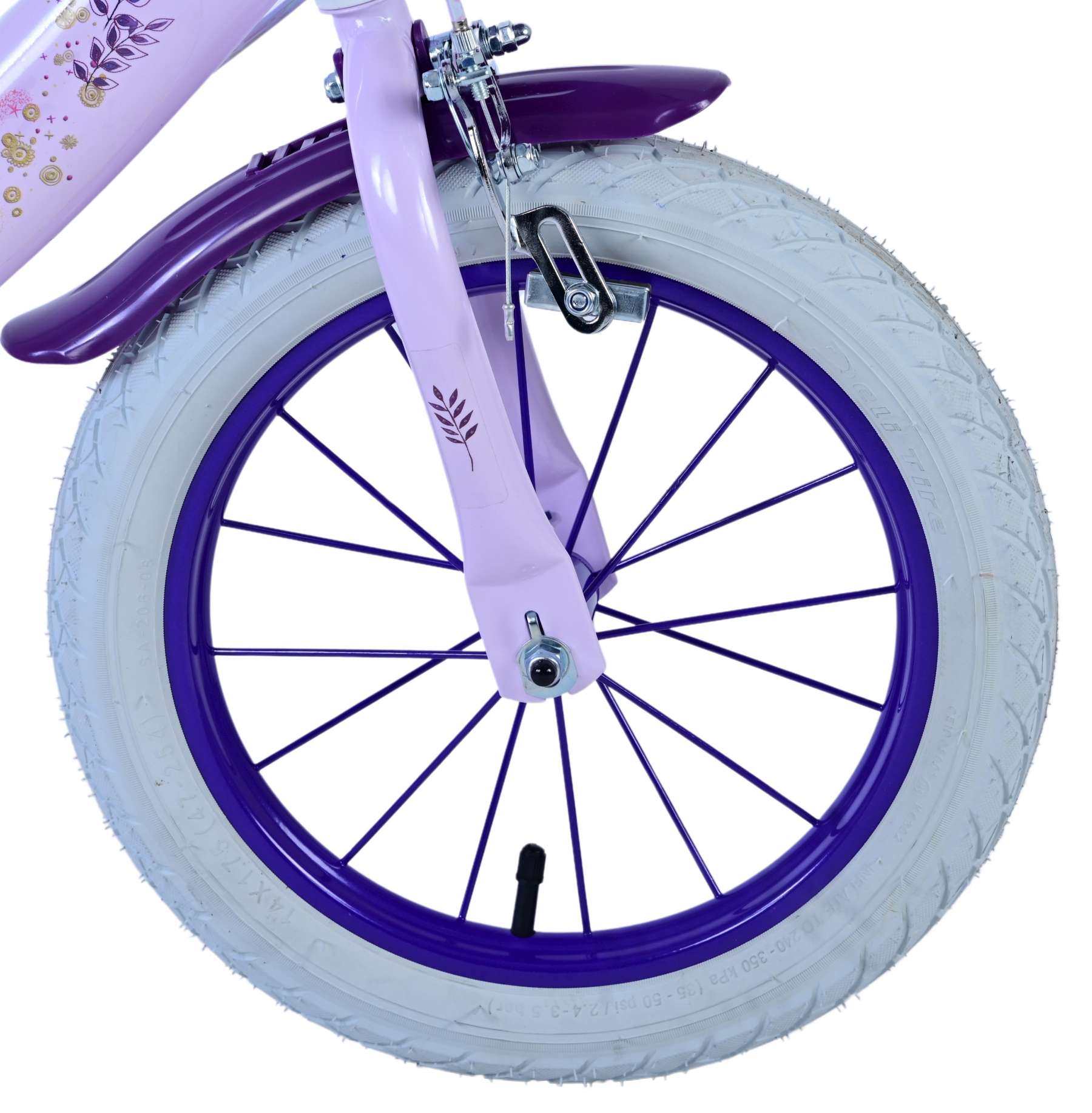 Disney Wish Barncykel Två Handbromsar 14 tum, Lila - Lilla Cykelbutiken