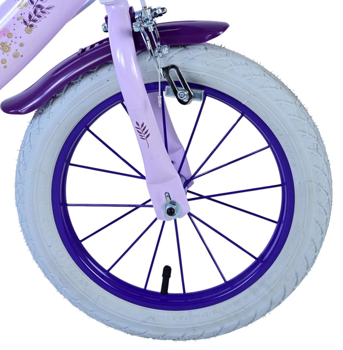 Disney Wish Barncykel Två Handbromsar 14 tum, Lila - Lilla Cykelbutiken