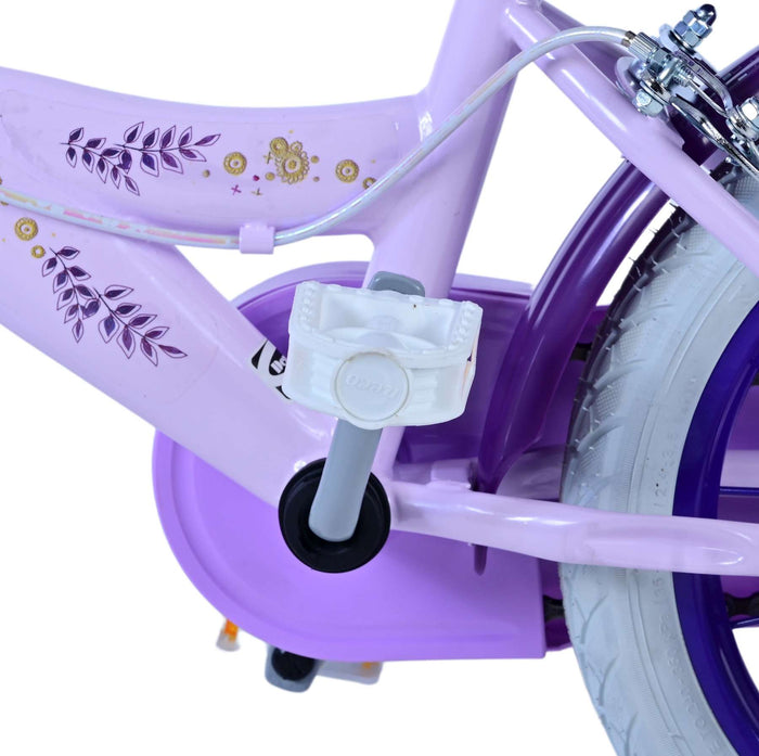 Disney Wish Barncykel Två Handbromsar 14 tum, Lila - Lilla Cykelbutiken