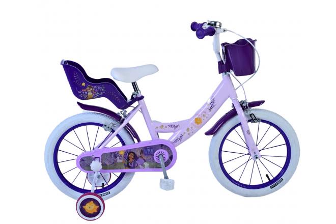 Disney Wish Barncykel Två Handbromsar 16 tum, Lila - Lilla Cykelbutiken