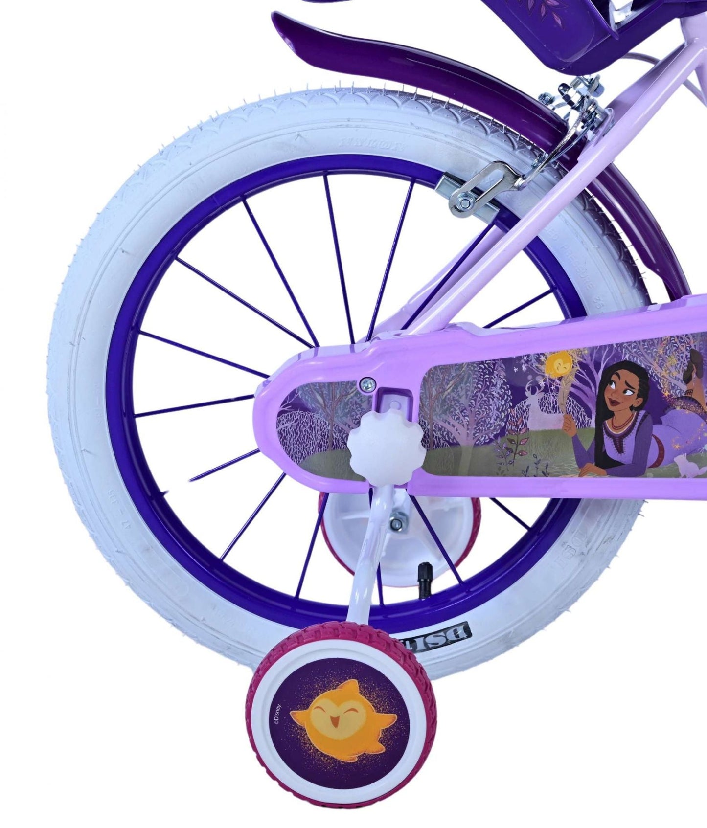 Disney Wish Barncykel Två Handbromsar 16 tum, Lila - Lilla Cykelbutiken