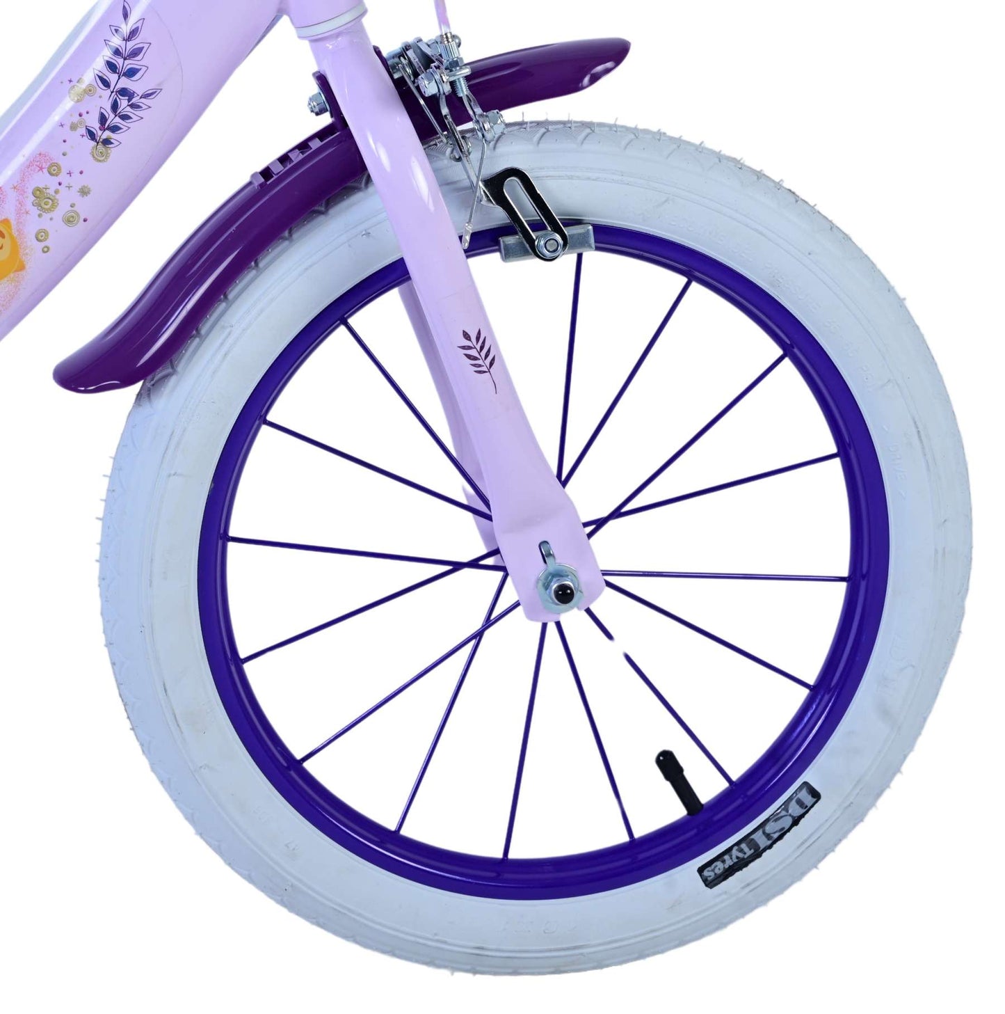 Disney Wish Barncykel Två Handbromsar 16 tum, Lila - Lilla Cykelbutiken