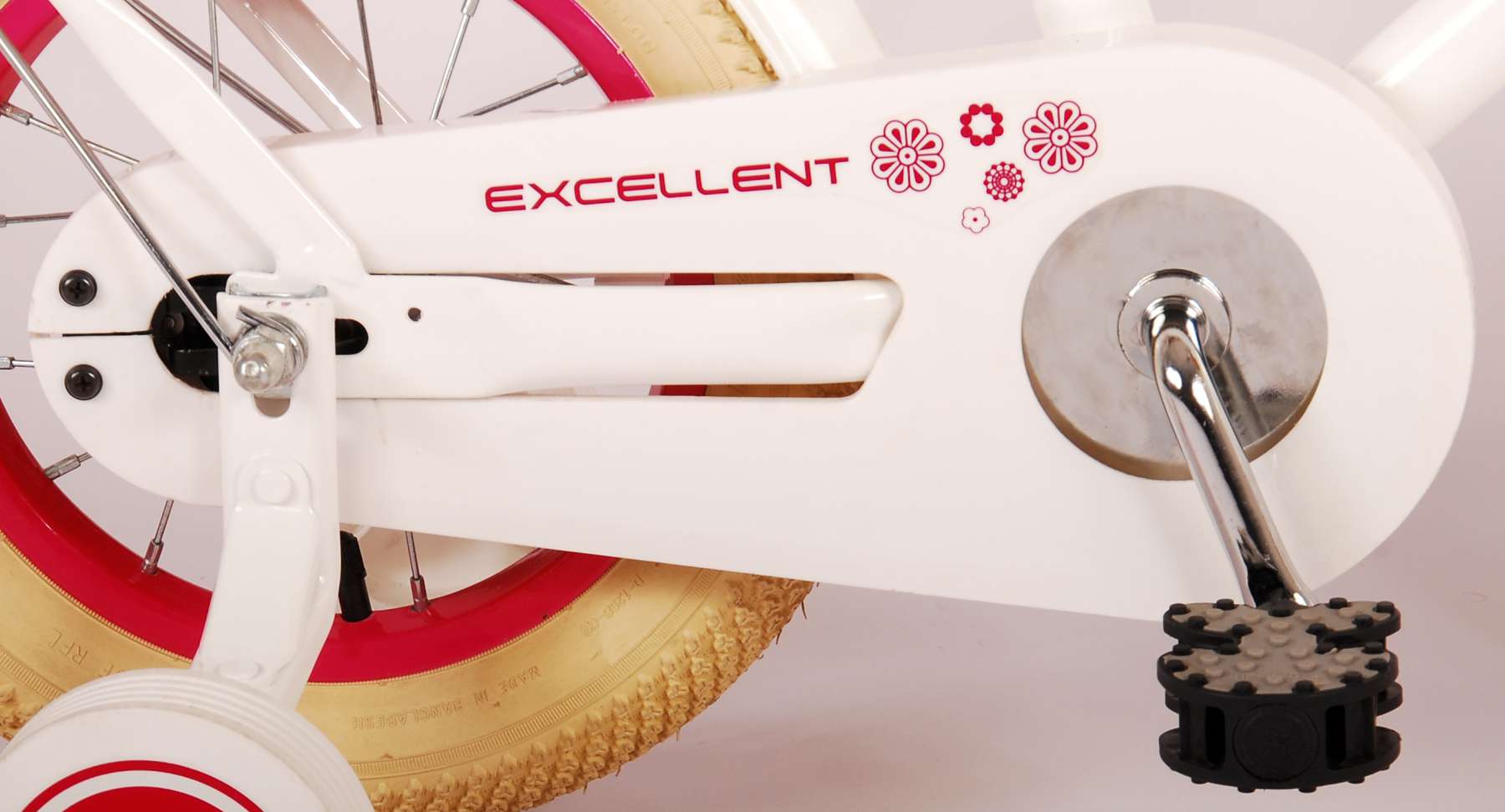 Volare Excellent Barncykel 12 tum, Vit - Lilla Cykelbutiken