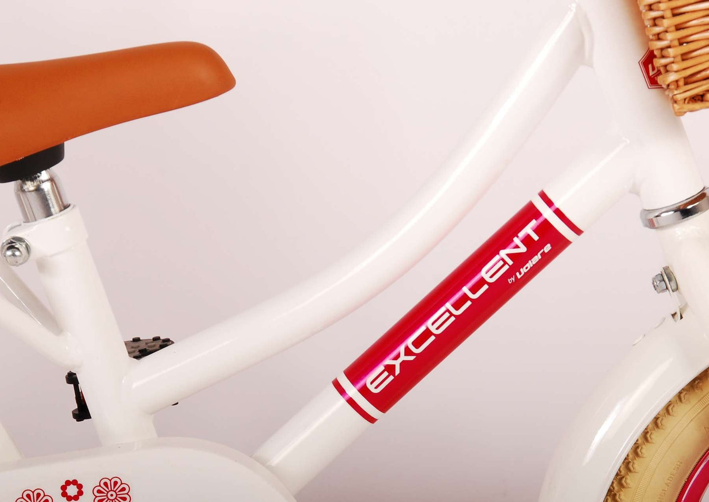 Volare Excellent Barncykel 12 tum, Vit - Lilla Cykelbutiken