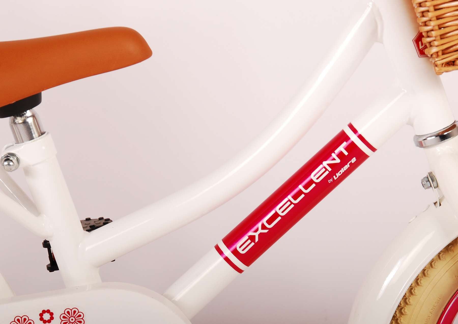 Volare Excellent Barncykel 12 tum, Vit - Lilla Cykelbutiken