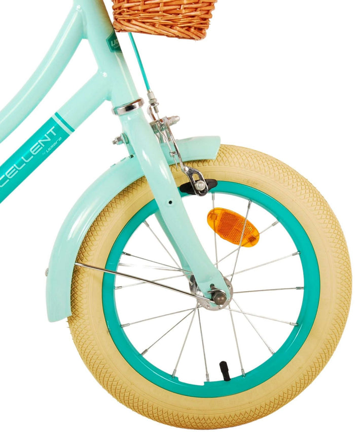 Volare Excellent Barncykel 14 tum, Grön - Lilla Cykelbutiken