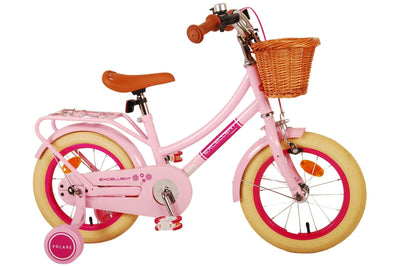 Volare Excellent 14-tums Barncykel – Rosa med Korg och Pakethållare, För barn 3-5 år