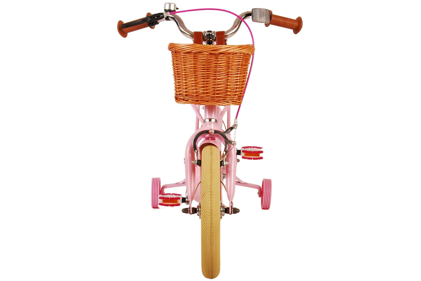 Volare Excellent 14-tums Barncykel – Rosa med Korg och Pakethållare, För barn 3-5 år