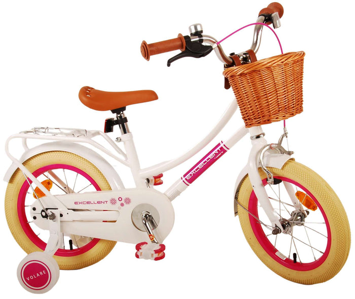 Volare Excellent Barncykel 14 tum, Vit - Lilla Cykelbutiken
