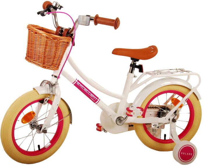 Volare Excellent Barncykel 14 tum, Vit - Lilla Cykelbutiken