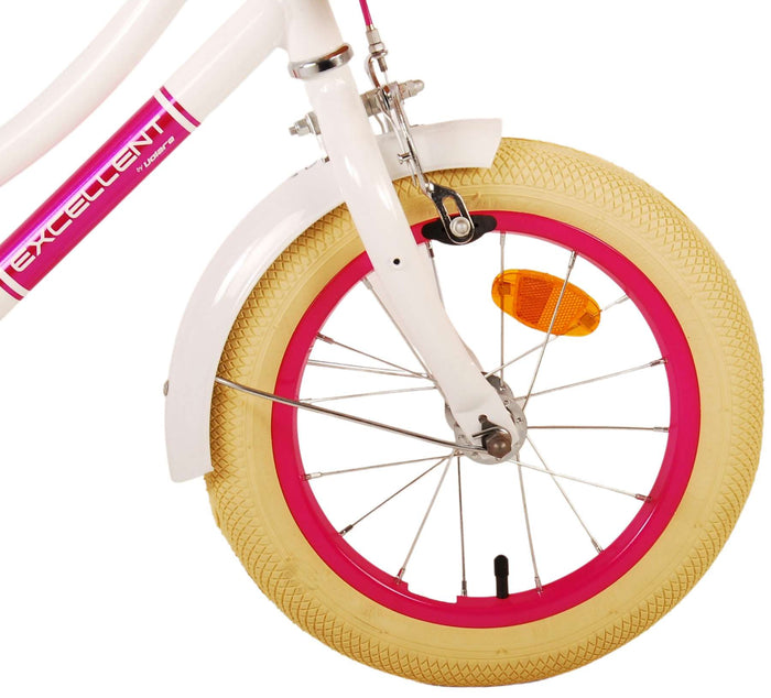 Volare Excellent Barncykel 14 tum, Vit - Lilla Cykelbutiken