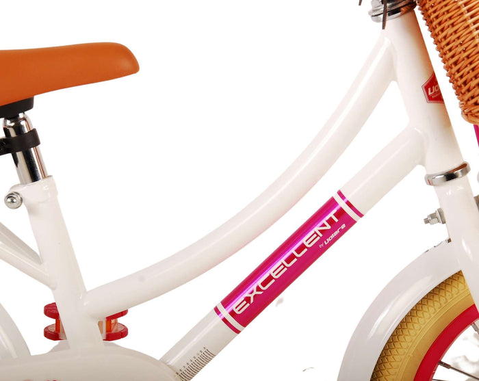 Volare Excellent Barncykel 14 tum, Vit - Lilla Cykelbutiken
