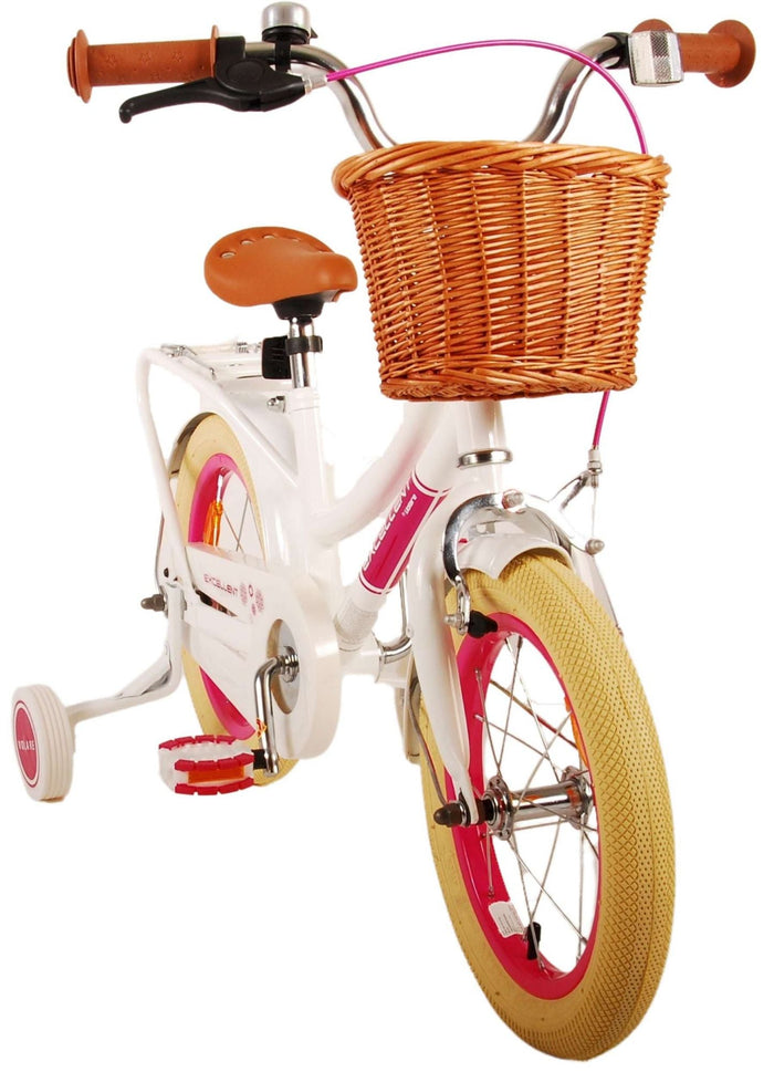 Volare Excellent Barncykel 14 tum, Vit - Lilla Cykelbutiken