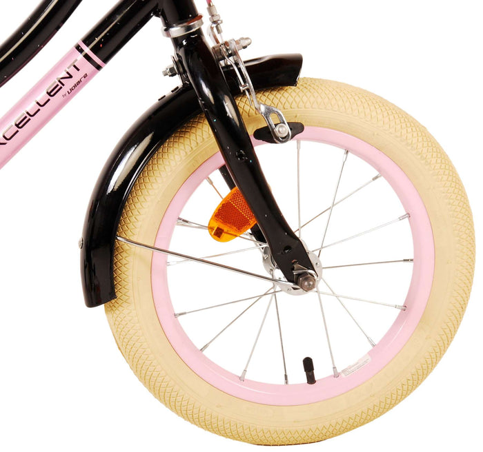 Volare Excellent Barncykel 14 tum, Svart - Lilla Cykelbutiken