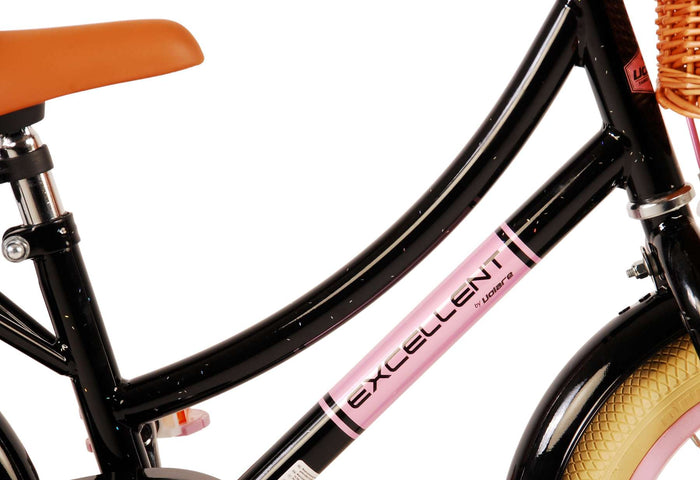 Volare Excellent Barncykel 14 tum, Svart - Lilla Cykelbutiken