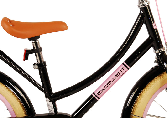 Volare Excellent Barncykel 18 tum, Svart - Lilla Cykelbutiken