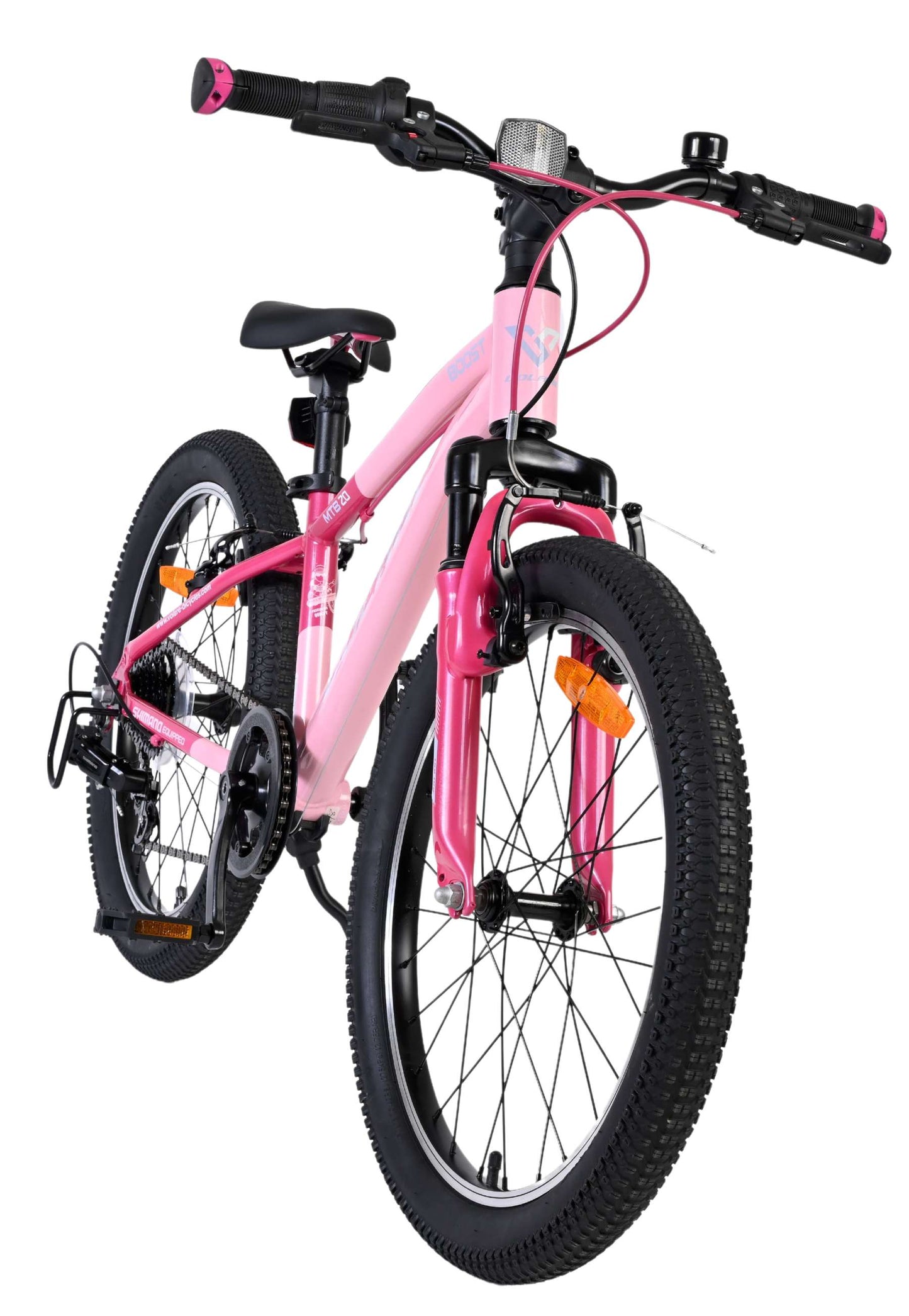 Volare Boost Barncykel 20 tum, 7 växlar, dubbla handbromsar, Rosa - För barn 6-8 år