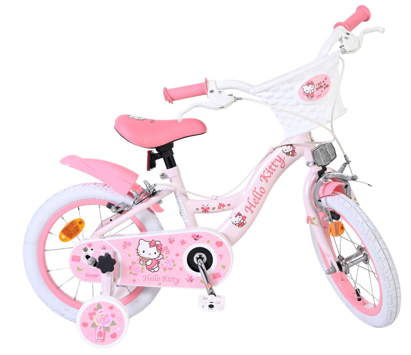 Hello Kitty Rosa 14 tum – Barncykel med två handbromsar