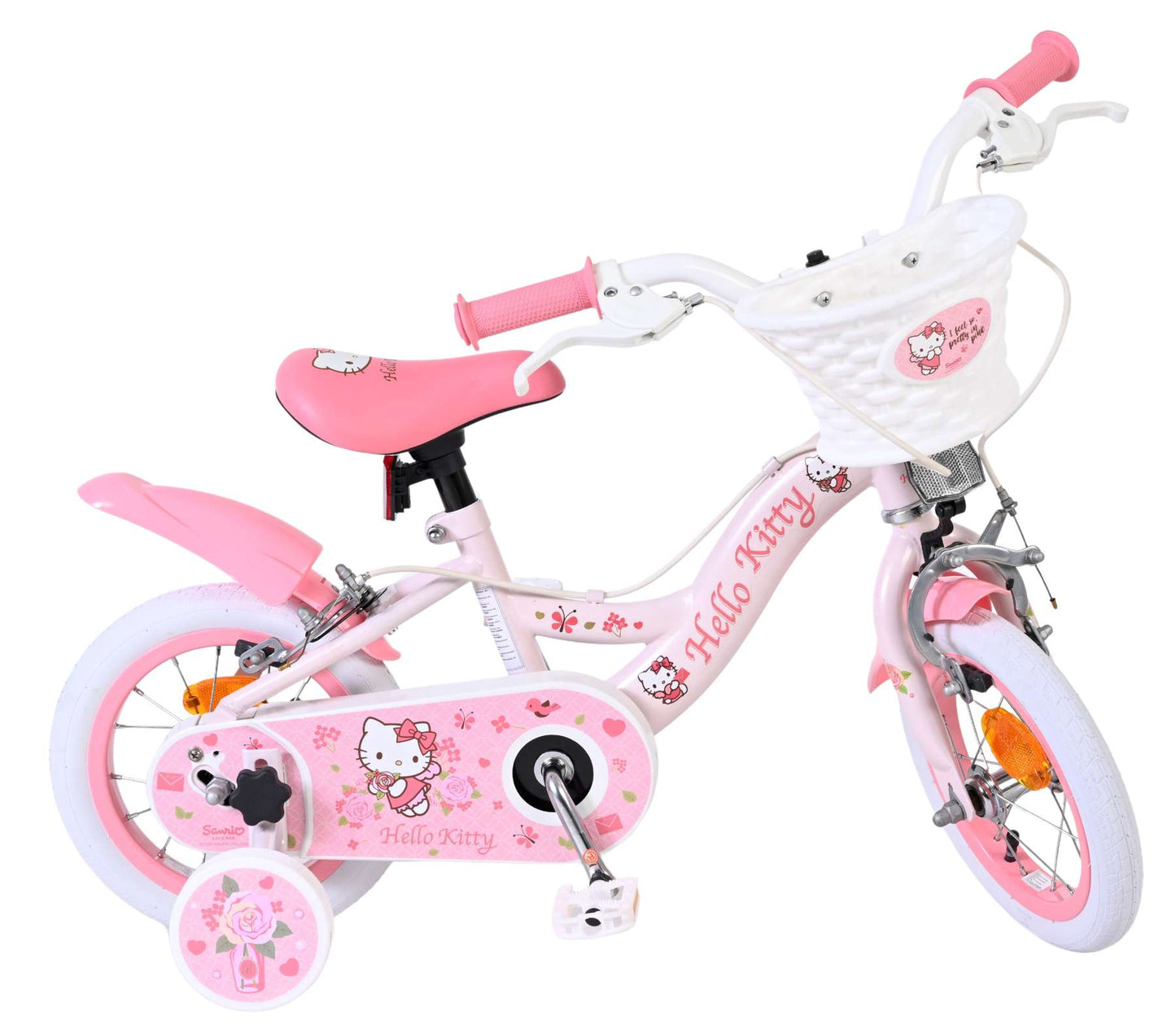 Hello Kitty Rosa 12 tum – Barncykel med två handbromsar