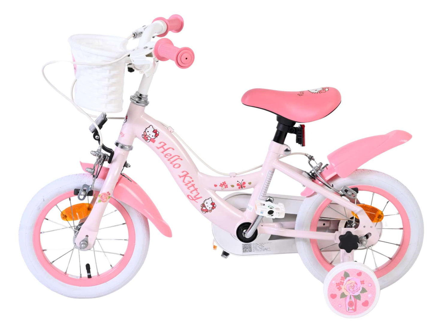 Hello Kitty Rosa 12 tum – Barncykel med två handbromsar